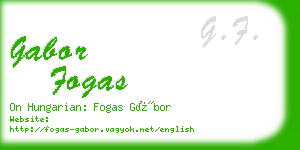 gabor fogas business card